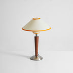 Retro Wood Table Lamp With Fabric Shade for Living Room — Harbor Light Co.