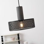 Industrial Wrought Iron Concrete Pendant Light With Warm LED Glow — Harbor Light Co.
