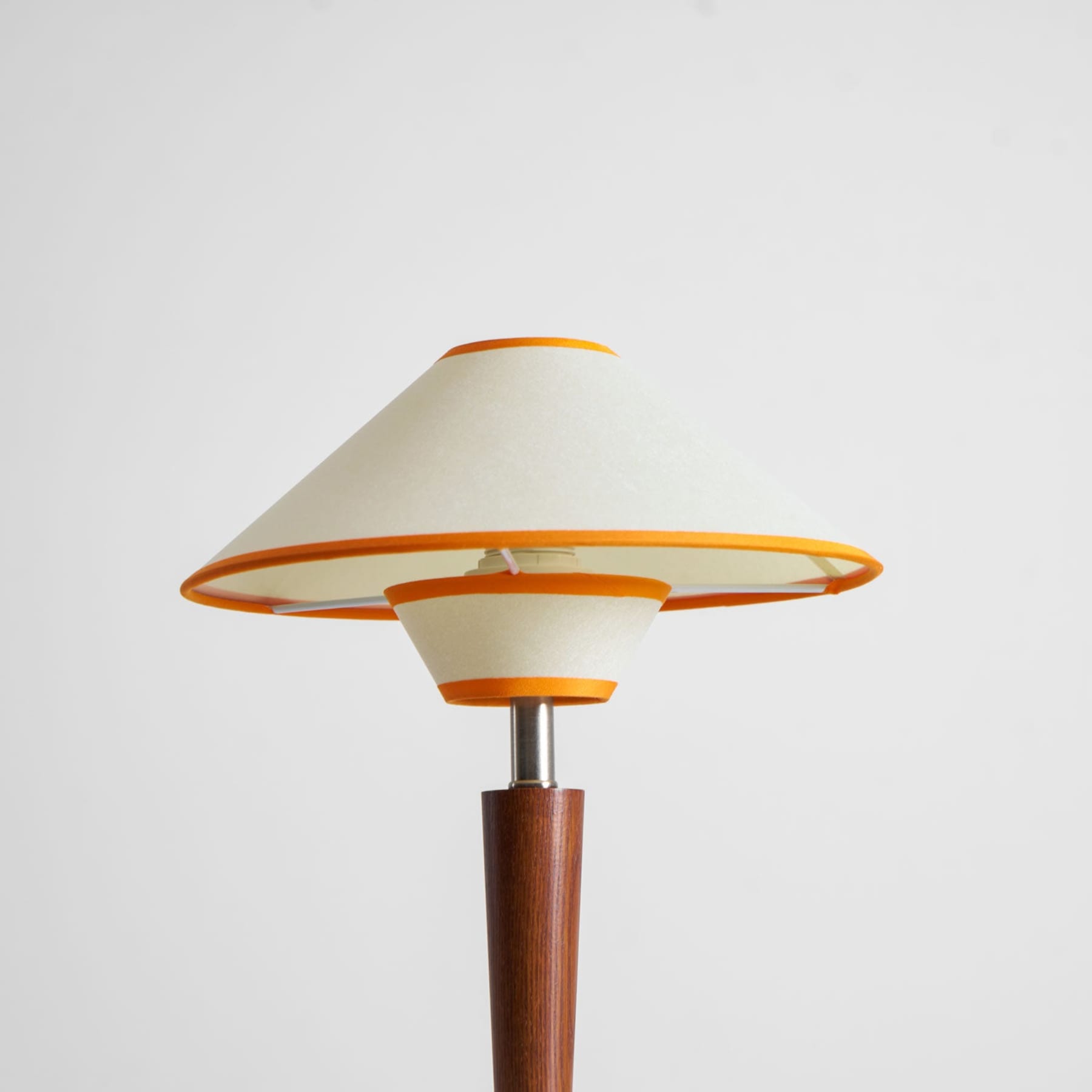 Retro Wood Table Lamp With Fabric Shade for Living Room — Harbor Light Co.
