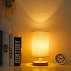 Modern Wood Table Lamp With Linen Shade — Harbor Light Co.