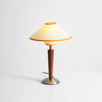 Retro Wood Table Lamp With Fabric Shade for Living Room — Harbor Light Co.