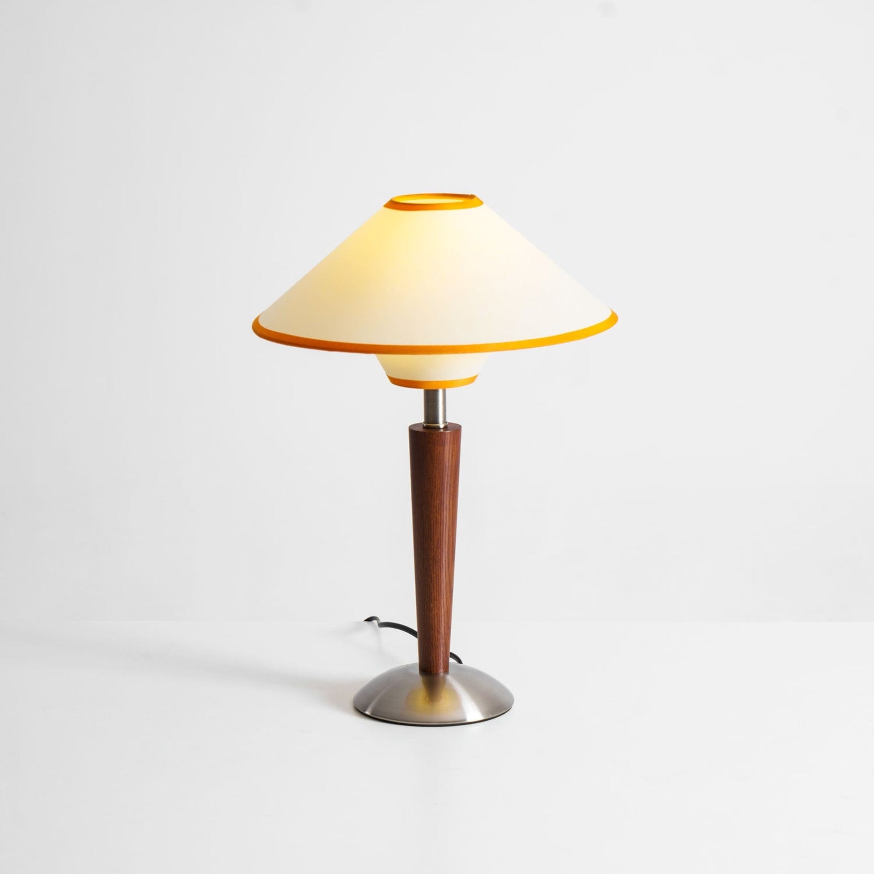 Retro Wood Table Lamp With Fabric Shade for Living Room — Harbor Light Co.