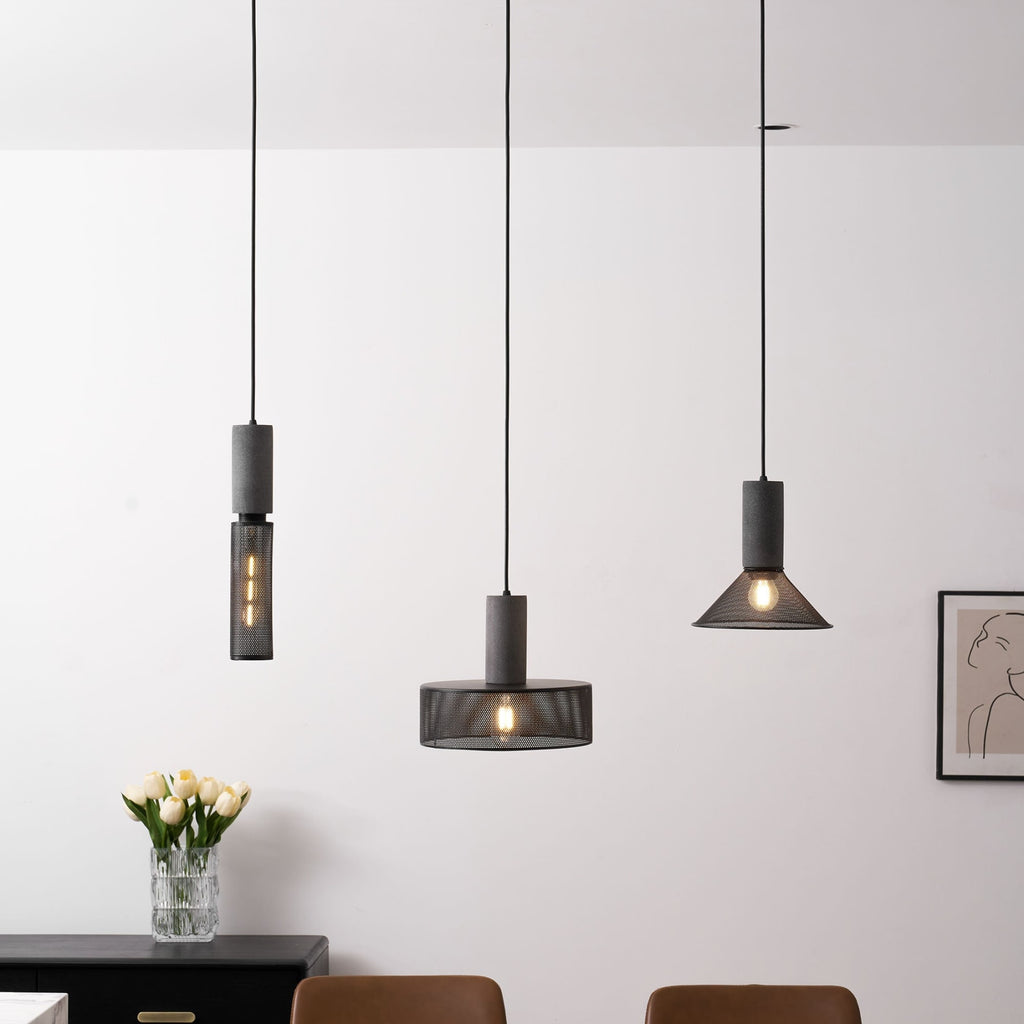 Industrial Wrought Iron Concrete Pendant Light With Warm LED Glow — Harbor Light Co.