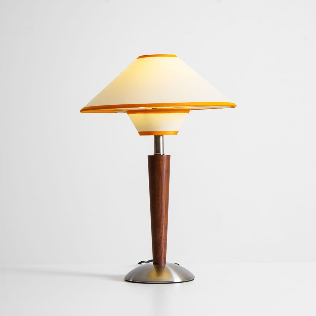 Retro Wood Table Lamp With Fabric Shade for Living Room — Harbor Light Co.