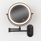 LED Magnifying Makeup Mirror Wall Mounted Rechargeable with Adjustable Brightness and Extendable Swivel Arm