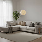 White Moon Pendant Light with FRP Fiber Shade and E26/E27 Socket