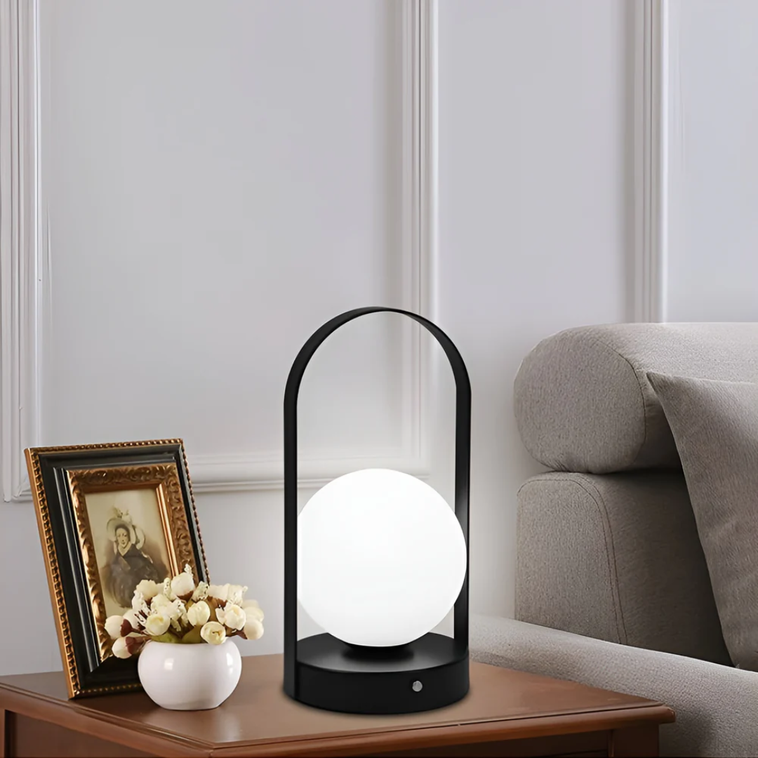 Cordless Rechargeable Warm White LED Light Table Lamp with Handle