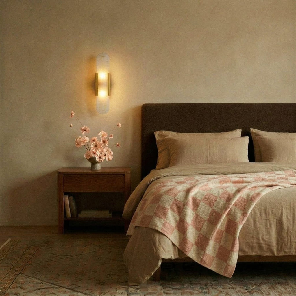 Modern Brass Wall Light With Warm LED Glow — Harbor Light Co.