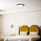 Modern Wood Flush Mount Ceiling Light With Tri-Color Glow — Harbor Light Co.
