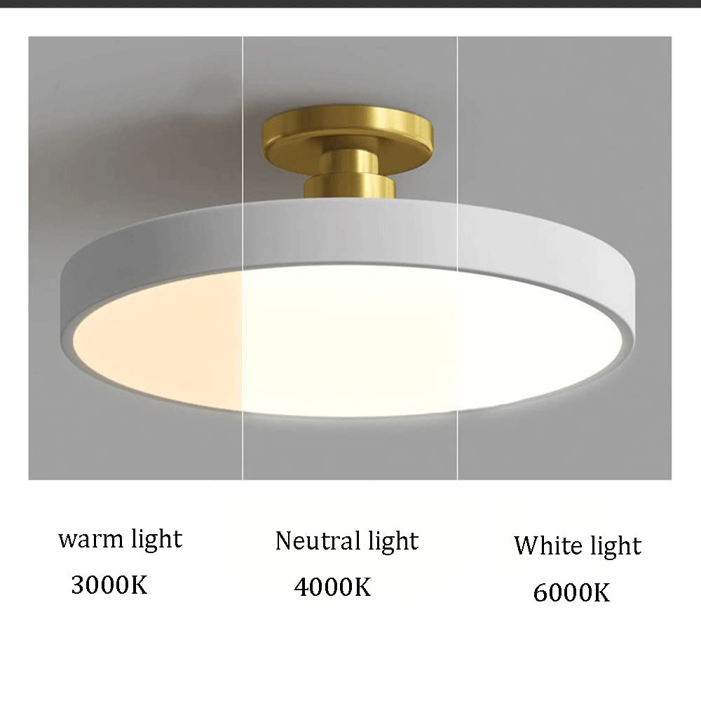 Modern Circular Semi Flush Mount LED Ceiling Light