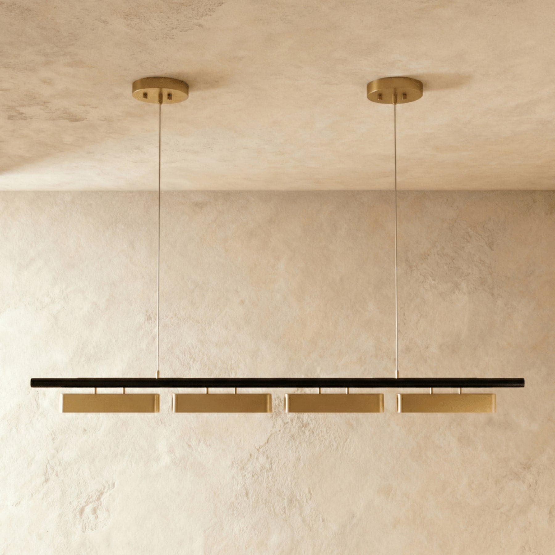 Modern Stainless Steel Linear Chandelier for Dining Room — Harbor Light Co.