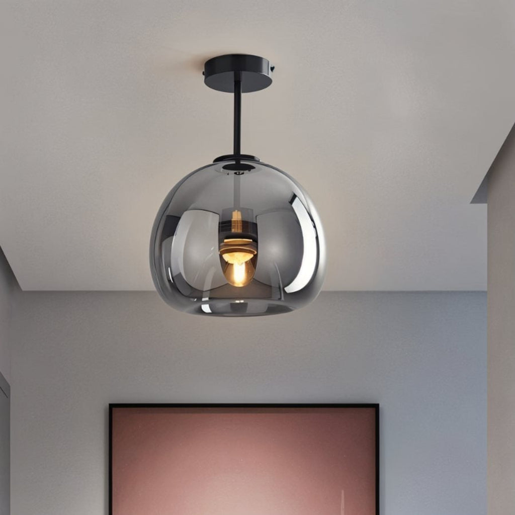 Modern Glass Semi-Flush Mount Ceiling Light for Living Room — Harbor Light Co.