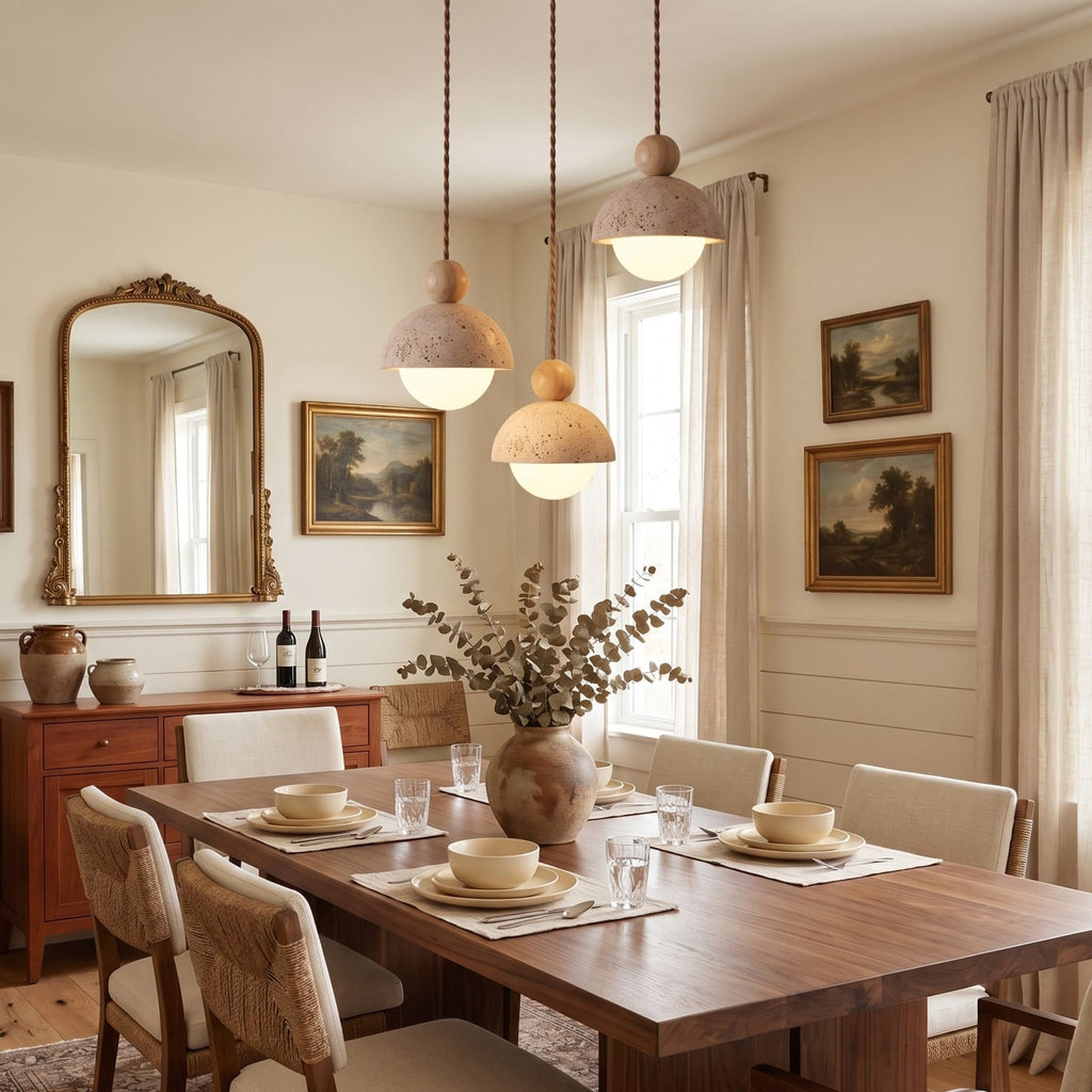 Modern Travertine Stone Pendant Light for Dining Room — Harbor Light Co.