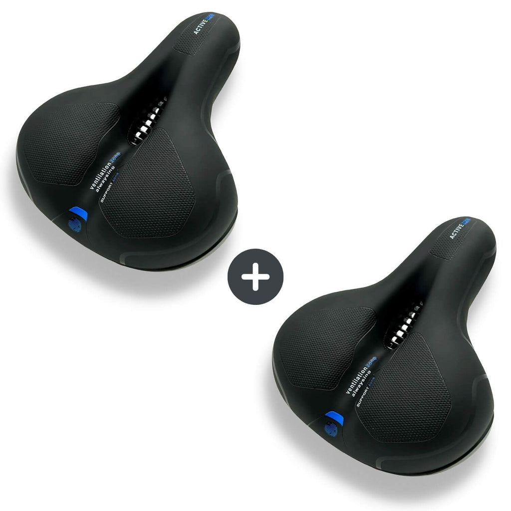 Wide Bike Seat with Memory Foam Padding Gel Shock Absorbing Bicycle Saddle Breathable Comfort Cushion for City and Trekking Bikes