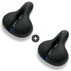 Wide Bike Seat with Memory Foam Padding Gel Shock Absorbing Bicycle Saddle Breathable Comfort Cushion for City and Trekking Bikes