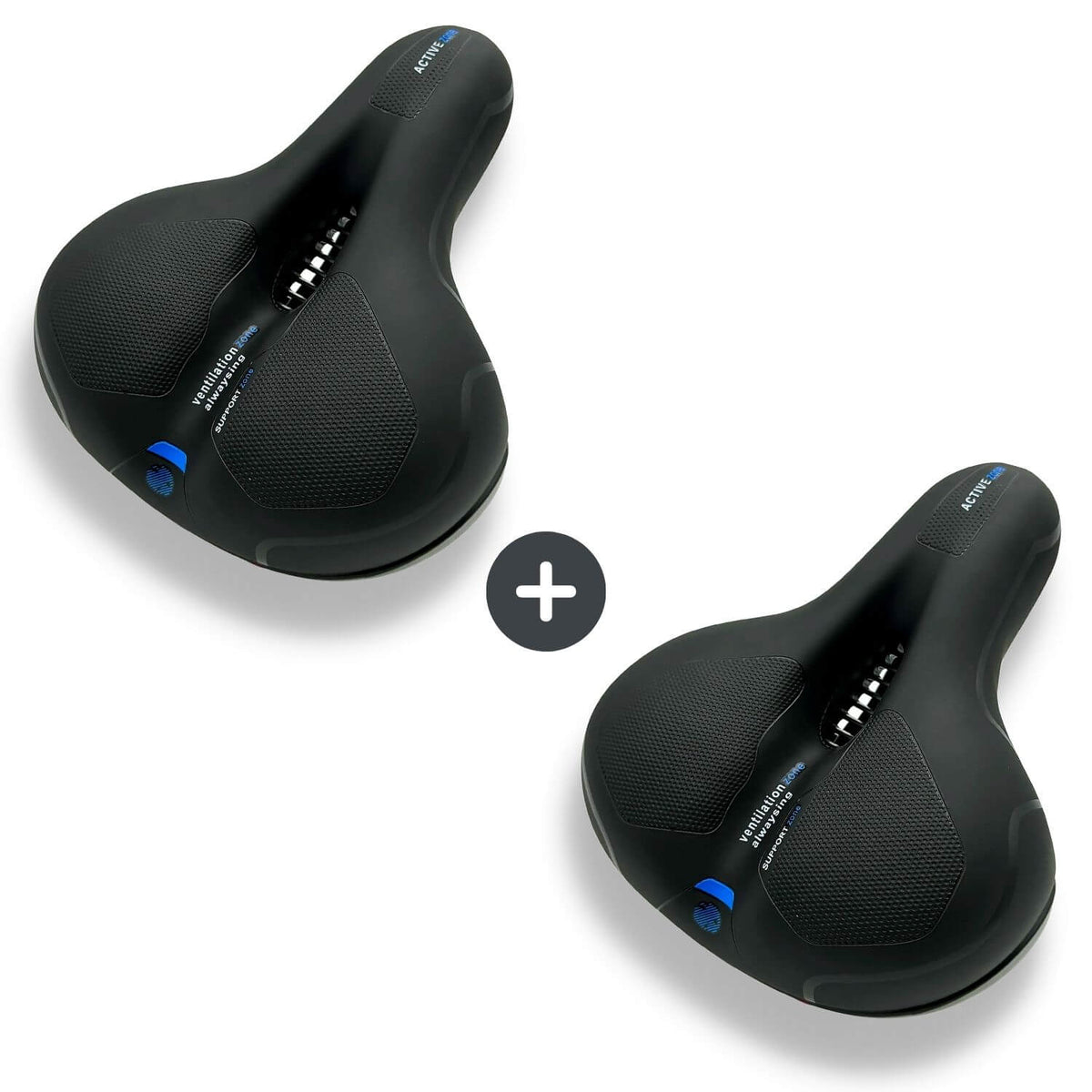 Wide Bike Seat with Memory Foam Padding Gel Shock Absorbing Bicycle Saddle Breathable Comfort Cushion for City and Trekking Bikes