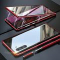 Magnetic Double-Sided Tempered Glass Phone Case for Samsung Galaxy Metal Frame Full Body Protection Self-Locking Buckle