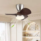 Modern 3-Blade Wooden Ceiling Fan Light with Flush Mount