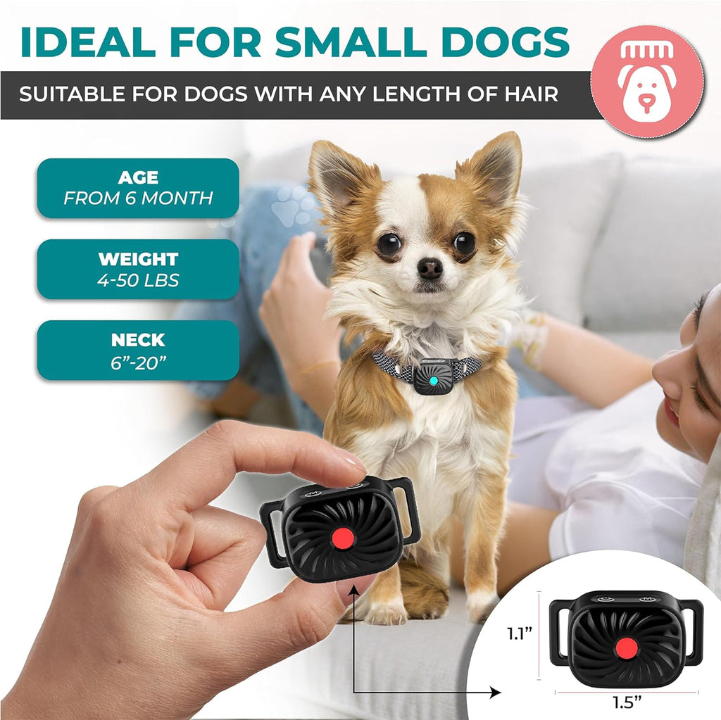Anti Bark Collar for Small Dogs Rechargeable No Shock Training Collar with Sound and Vibration Adjustable Sensitivity Waterproof