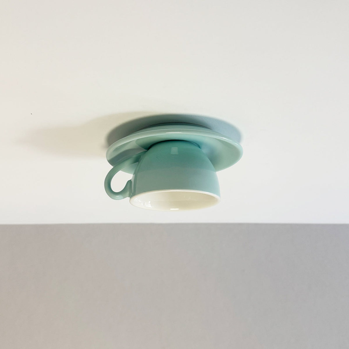 Modern Ceramic Flush Mount Ceiling Light With Gloss Finish in Light Blue — Harbor Light Co.