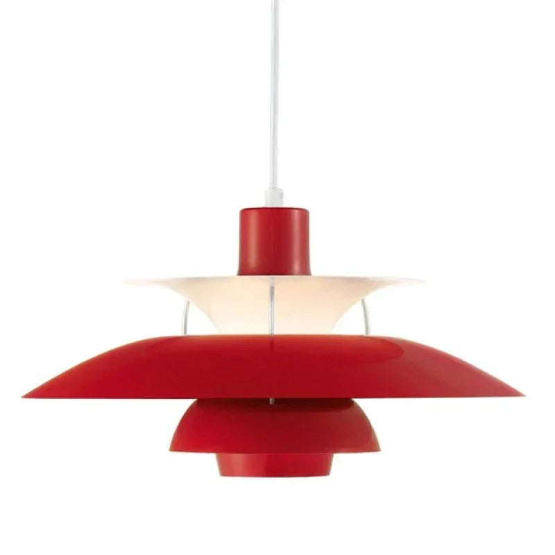 Scandinavian Metal Pendant Light for Dining Room in Pure Red — Harbor Light Co.