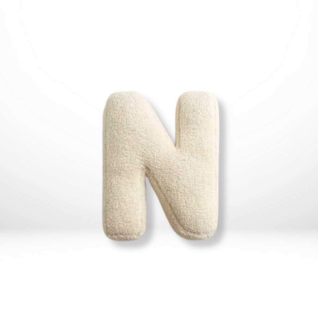 Alphabet Letter Throw Pillow Soft Velvet Decorative Cushion for Sofa Bed and Kids Room Personalized Initial Pillow