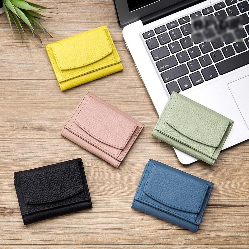Small RFID Blocking Wallet for Women Soft PU Leather Trifold Mini Wallet with Coin Pocket Card Holder and Snap Closure