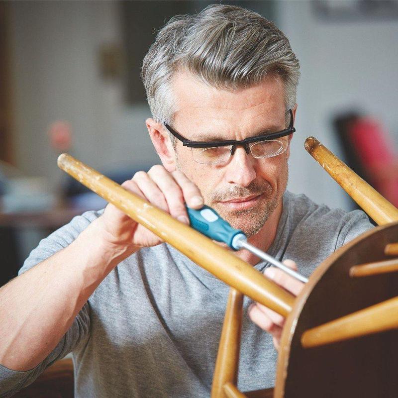 Adjustable Focus Reading Glasses Unisex Variable Dial Lenses Lightweight Frame for Reading and Screen Work
