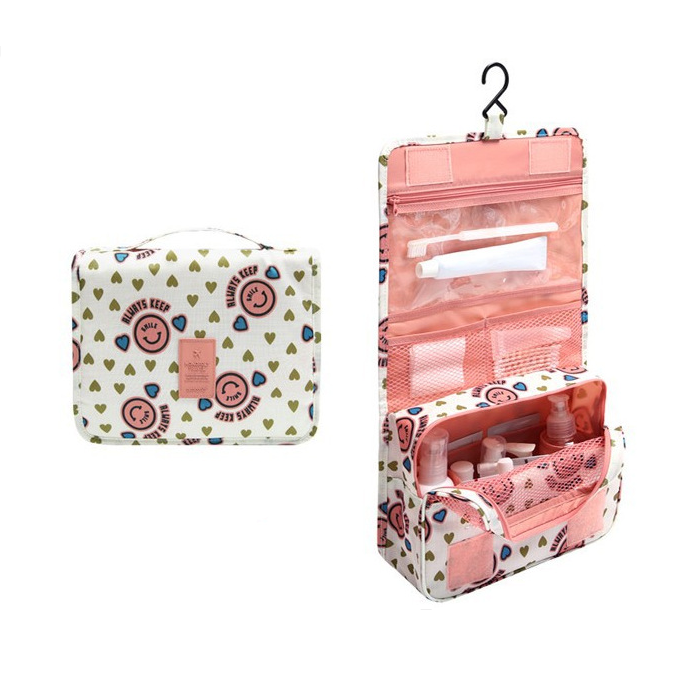 Hanging Travel Toiletry Bag Waterproof Cosmetic Organizer with Hook and Multiple Compartments for Women