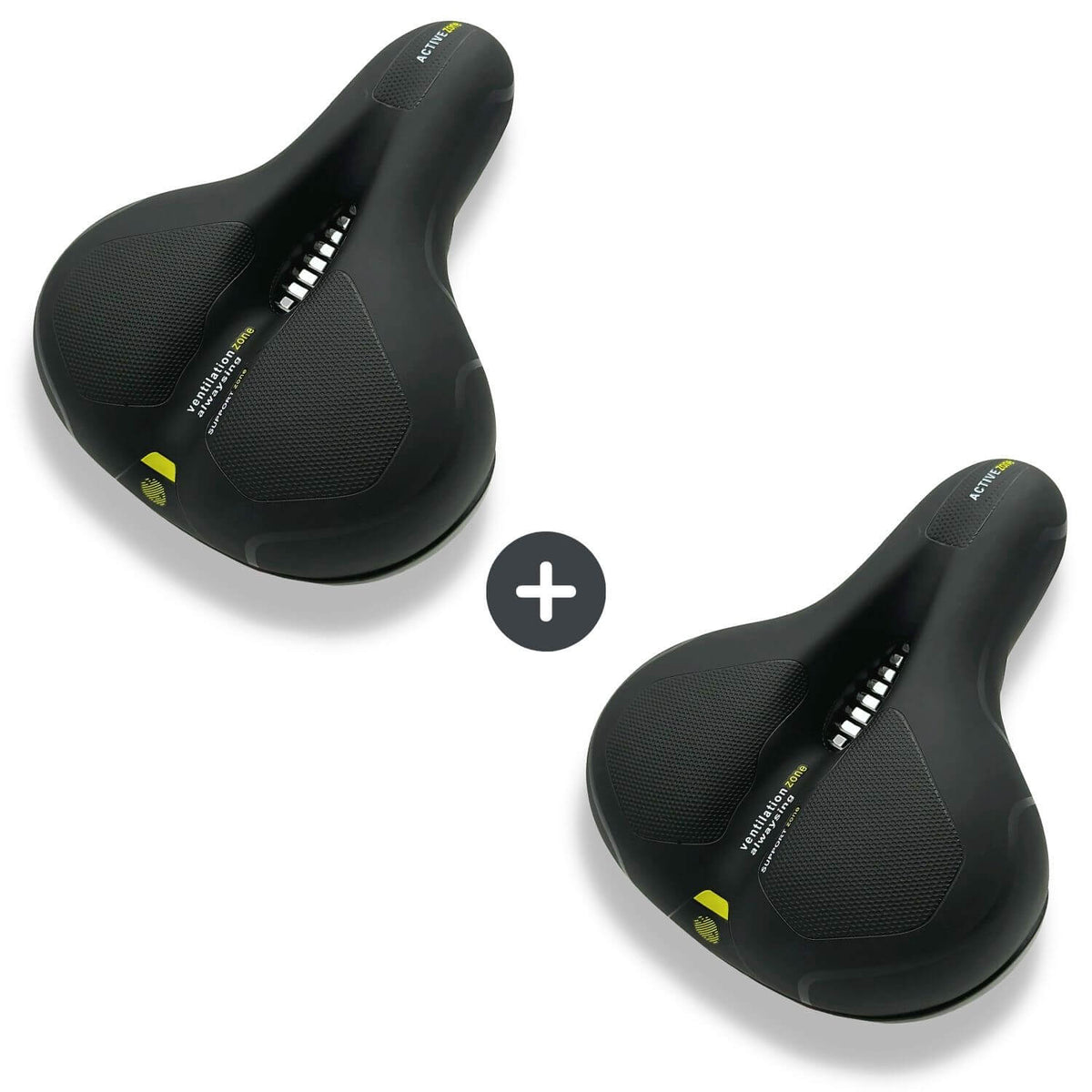 Wide Bike Seat with Memory Foam Padding Gel Shock Absorbing Bicycle Saddle Breathable Comfort Cushion for City and Trekking Bikes