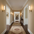 Modern Faux Alabaster Wall Light With Warm Glowing Shade — Harbor Light Co.