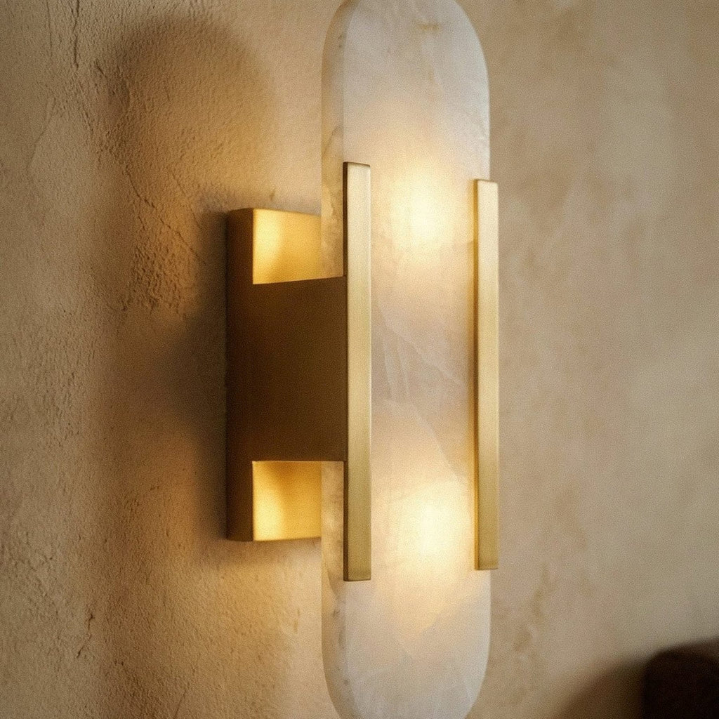 Modern Brass Wall Light With Warm LED Glow — Harbor Light Co.