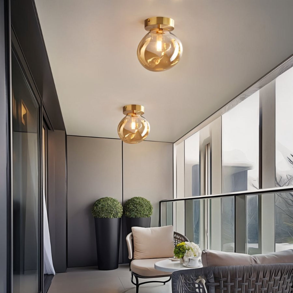 Modern Glass Semi-Flush Mount Ceiling Light for Living Room — Harbor Light Co.