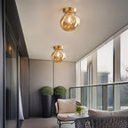 Modern Glass Semi-Flush Mount Ceiling Light for Living Room — Harbor Light Co.