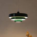 Mid-Century Metal Dining Room Pendant Light with Layered Disc Shade