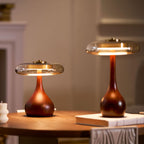 Modern Ash Wood and Brass Table Lamp for Living Room — Harbor Light Co.