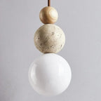 Modern Travertine and Wood Pendant Light for Dining Room — Harbor Light Co.