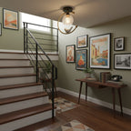 Modern Brass Semi-Flush Ceiling Light for Living Room — Harbor Light Co.