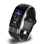 Smart Fitness Tracker Bracelet with Heart Rate Blood Pressure ECG and Blood Oxygen Monitoring Sleep Tracker Waterproof Silicone Band