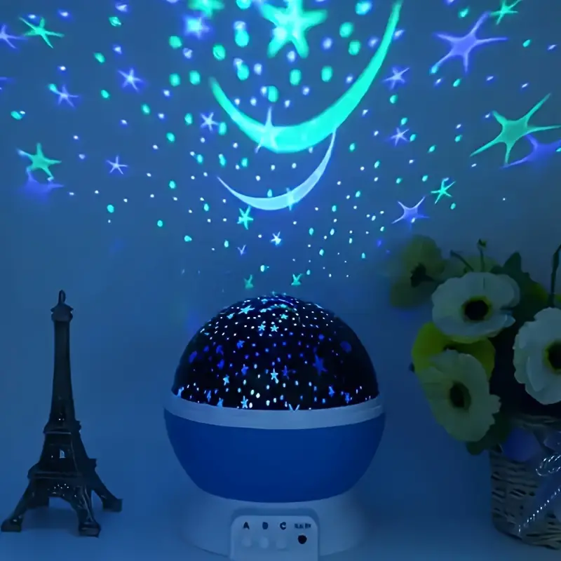 Star Projector Night Table Lamp with Rotating Dome