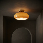 Vintage Glass Ceiling Pendant Light with E27 Socket Semi Flush Mount