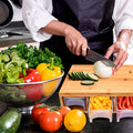 Bamboo Cutting Board with Storage Trays and Interchangeable Graters Multifunctional Kitchen Prep Station with Juice Groove