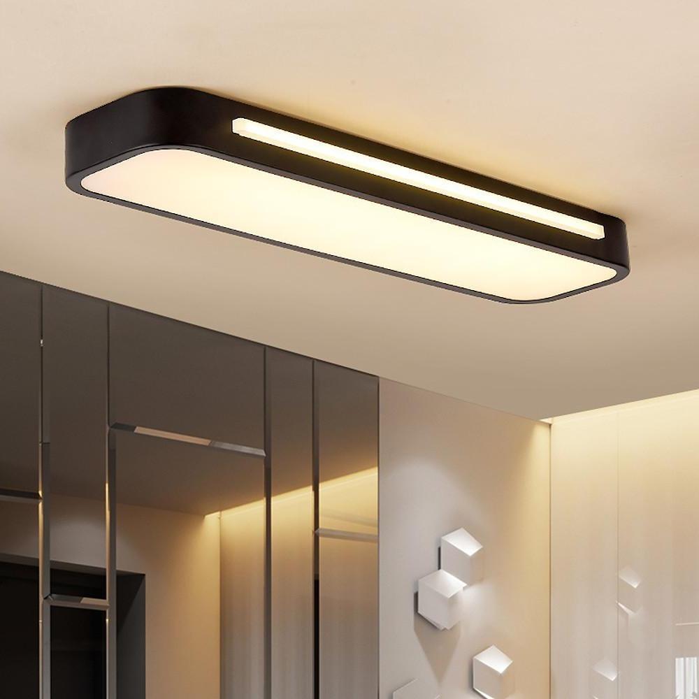 Modern Long Rectangle Flush Mount Ceiling Light with LED