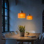 Bauhaus Glass Pendant Light with E27 Socket and Adjustable Cord