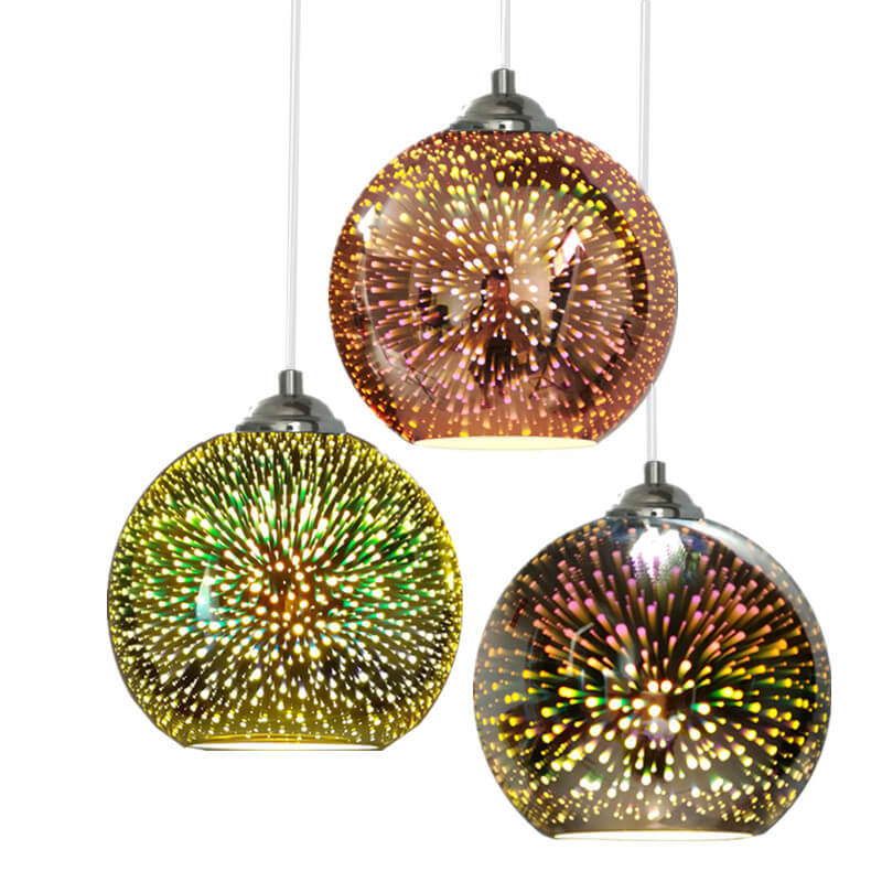 3D Firework Glass Globe Pendant Light