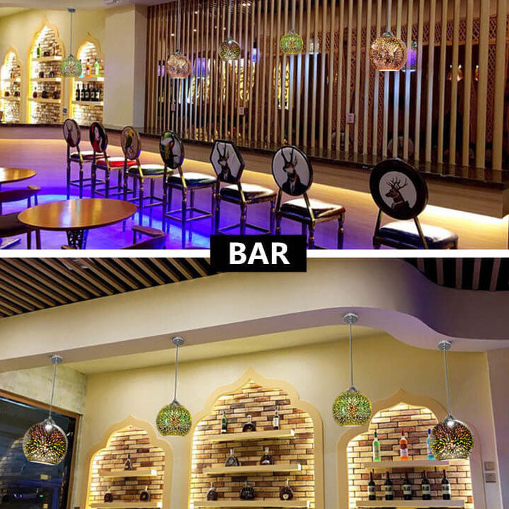 3D Firework Glass Globe Pendant Light