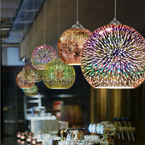 3D Firework Glass Globe Pendant Light