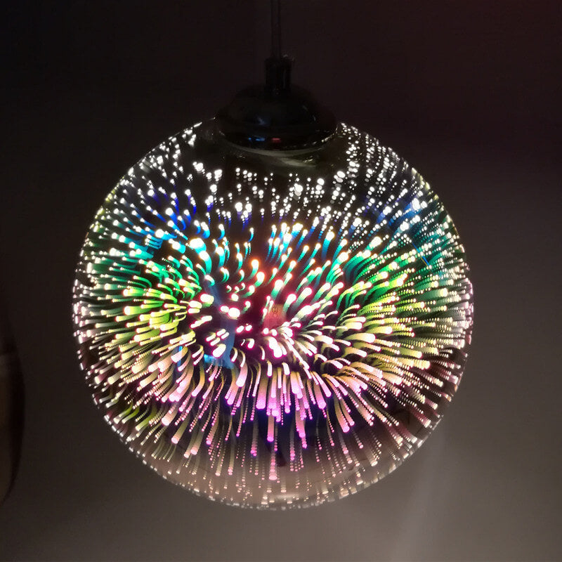 3D Firework Glass Globe Pendant Light