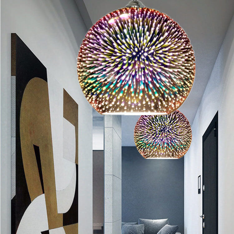 3D Firework Glass Globe Pendant Light