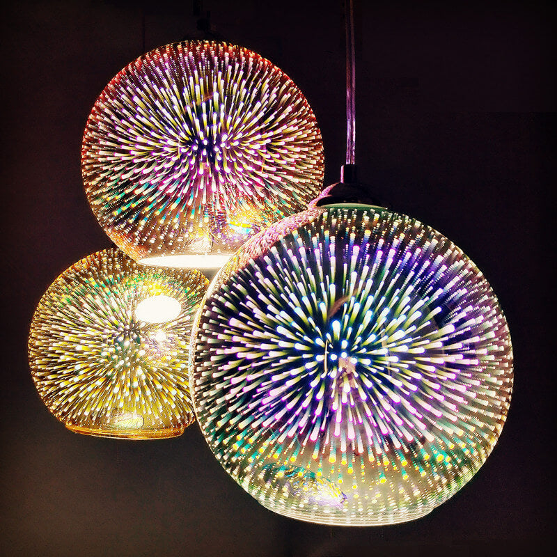 3D Firework Glass Globe Pendant Light